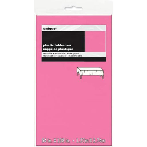 Hot Pink Plastic Rectangle Tablecover