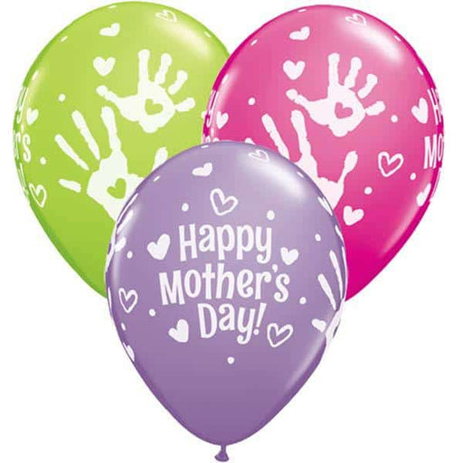 Mothers Day Handprints Latex Balloons 25ct