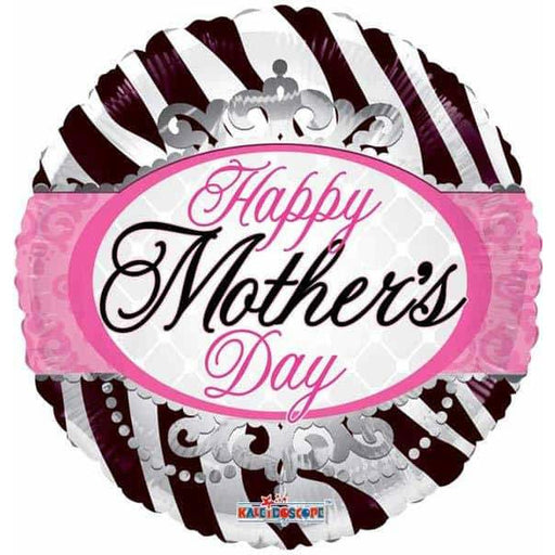 Happy Mothers Day Zebra Print Foil Balloon