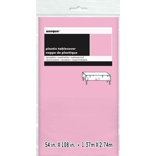Pale Pink Plastic Rectangle Tablecover