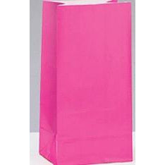 Hot Pink Paper Party Bag x 12
