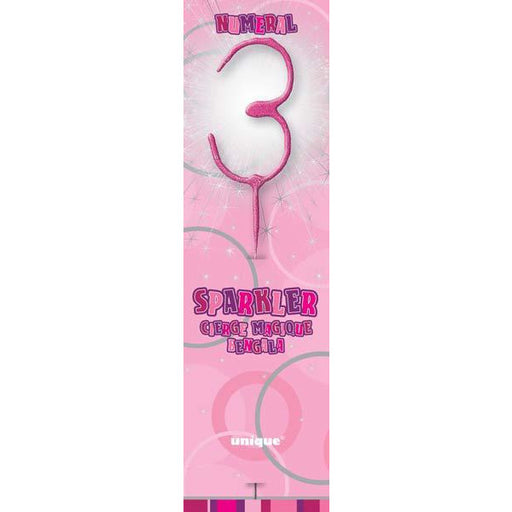 Pink Glitz Number 3 Sparkler