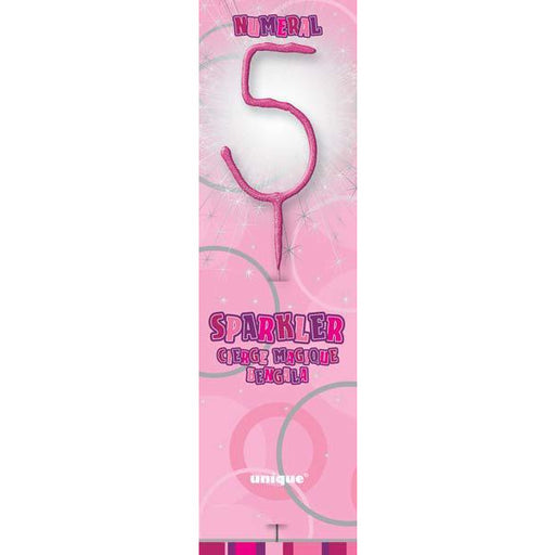 Pink Glitz Number 5 Sparkler