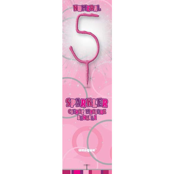 Pink Glitz Number 5 Sparkler
