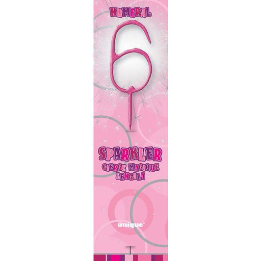 Pink Glitz Number 6 Sparkler