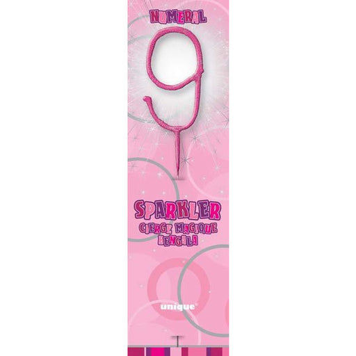 Pink Glitz Number 9 Sparkler