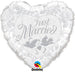 Just Married Pearl White And Silver Jumbo Balloon