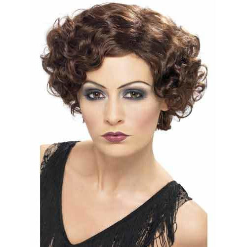 Ladies 1920s Brown Flapper Wig
