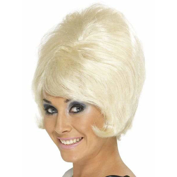 Ladies 60s Blonde Beehive Wig
