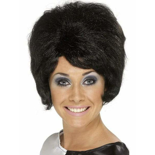 Ladies 60s Black Beehive Wig