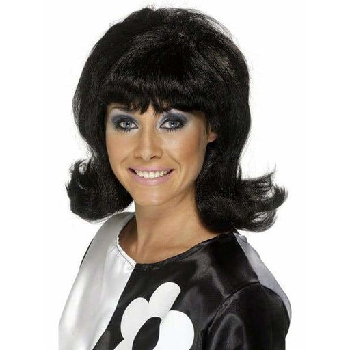 Ladies 60s Black Flick Up Wig