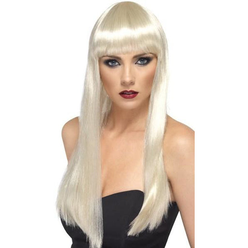 Long Blonde Beauty Wigs With Fringe