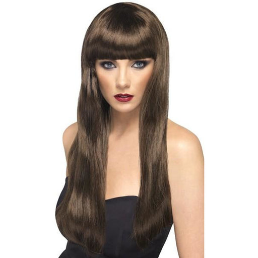 Long Brown Beauty Wigs With Fringe