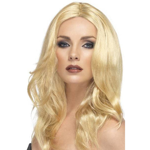 Ladies Blonde Superstar Wigs With Skin Parting