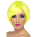Neon Yellow Short Female Babe Bob Wigs With Fringe