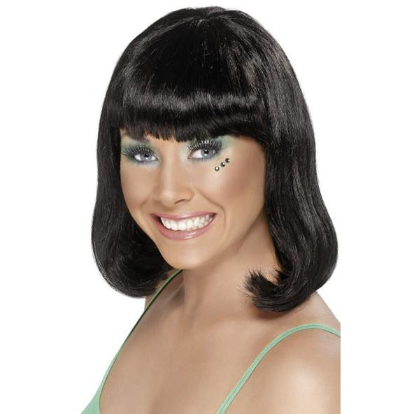 Ladies Black Party Wigs With Fringe