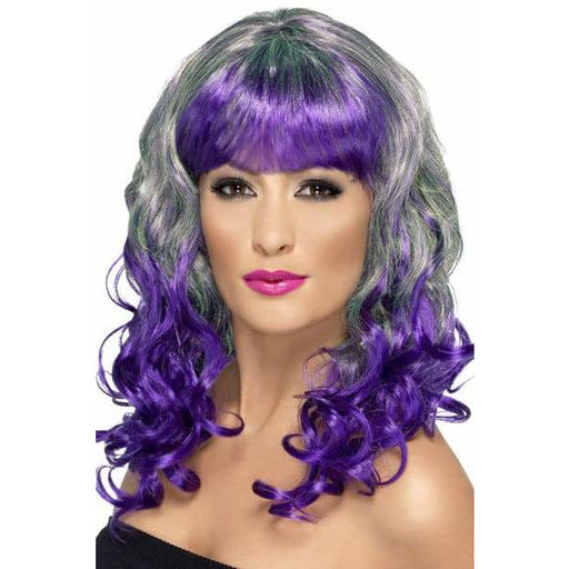 Green And Purple Divatastic Wig