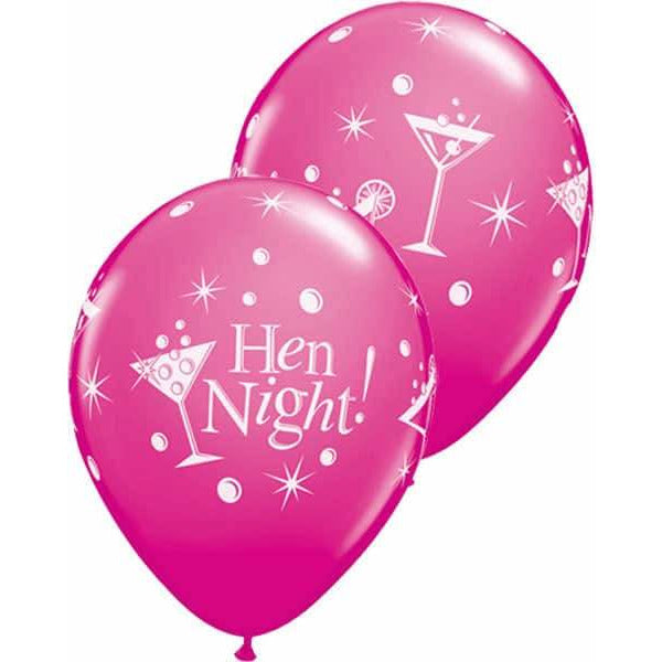 Hen Night Bubbly Latex Balloons 6ct