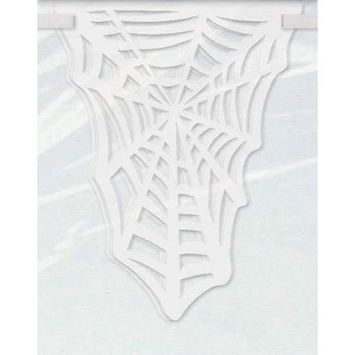 White Spider Web Diecut Flag Banner