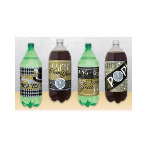 New Year 2L Bottle Labels x4