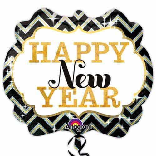 Happy New Year Marquee Supershape Balloon