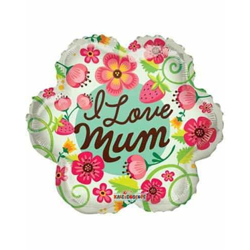 I Love Mum Flower Foil Balloon
