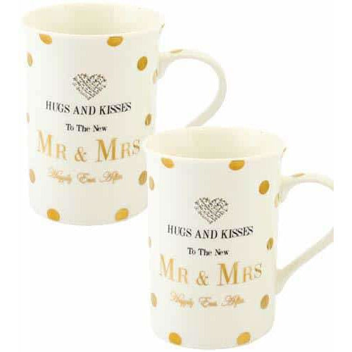 Hugs And Kisses Mr And Mrs Mugs Set
