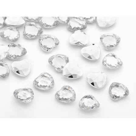 Silver Heart Shaped Table Diamantes