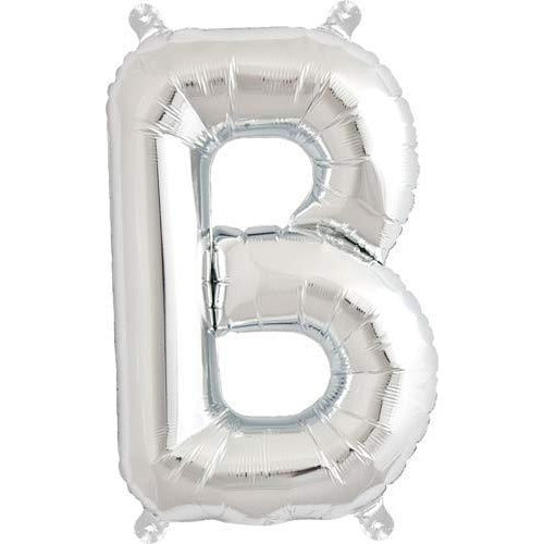 Silver Letter B Air Filled Balloons