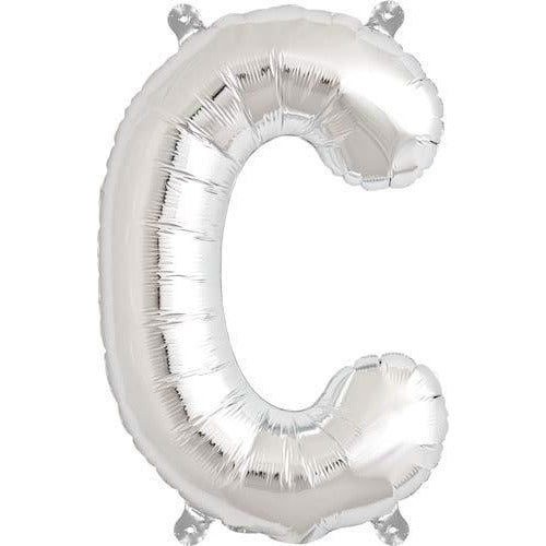 Silver Letter C Air Filled Balloons