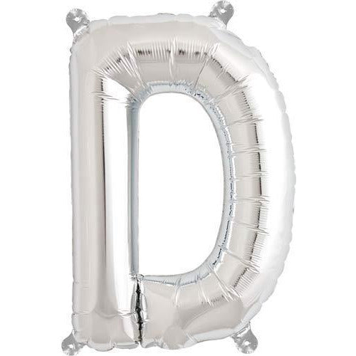 Silver Letter D Air Filled Balloons