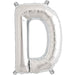 Silver Letter D Air Filled Balloons