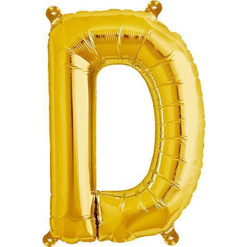 Gold Letter D Air Filled Balloons