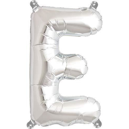 Silver Letter E Air Filled Balloons