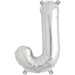 Silver Letter J Air Filled Balloons