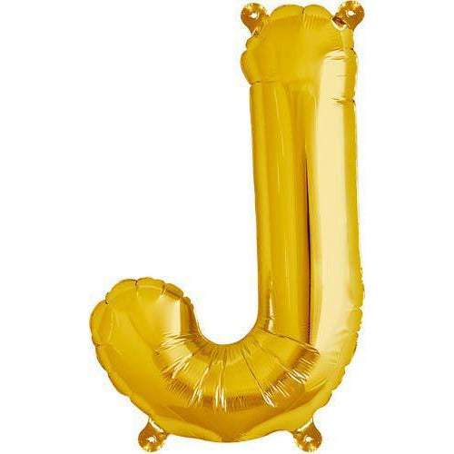 Gold Letter J Air Filled Balloons