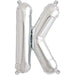 Silver Letter K Air Filled Balloons