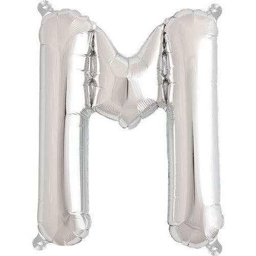 Silver Letter M Air Filled Balloons