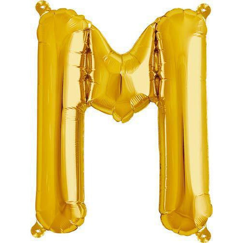Gold Letter M Air Filled Balloons
