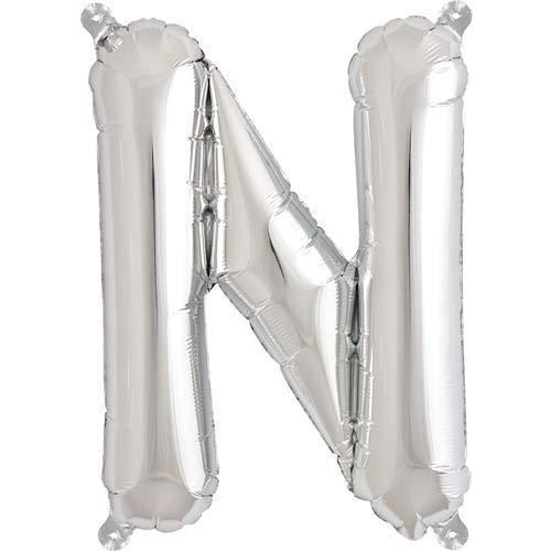 Silver Letter N Air Filled Balloons
