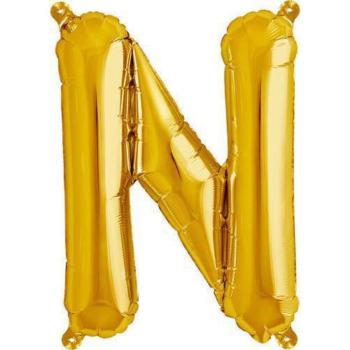 Gold Letter N Air Filled Balloons