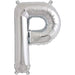 Silver Letter P Air Filled Balloons