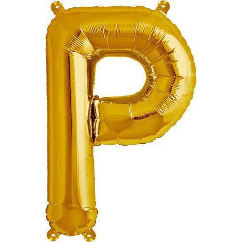 Gold Letter P Air Filled Balloons