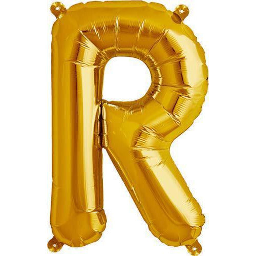 Gold Letter R Air Filled Balloons