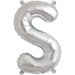 Silver Letter S Air Filled Balloons