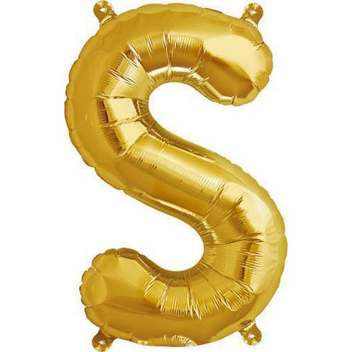 Gold Letter S Air Filled Balloons