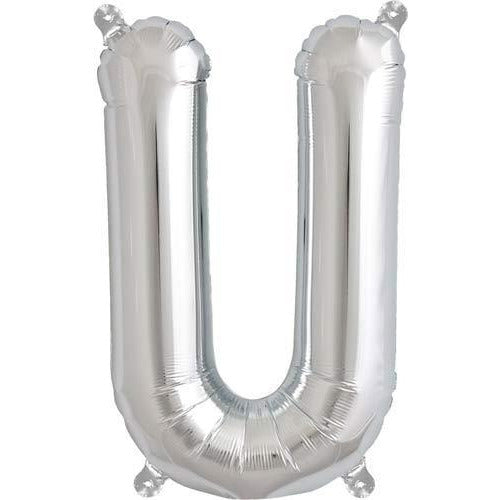Silver Letter U Air Filled Balloons