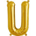 Gold Letter U Air Filled Balloons