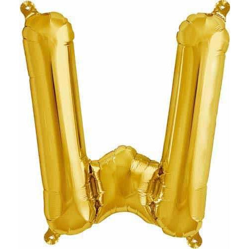 Gold Letter W Air Filled Balloons