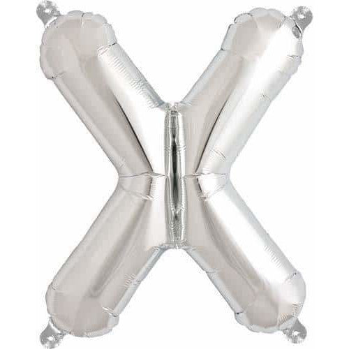 Silver Letter X Air Filled Balloons